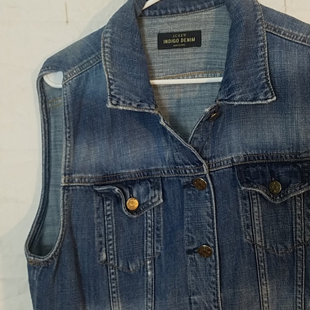 J Crew Indigo Denim Vest - Picture 4 of 7
